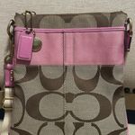 Coach  Signature Crossbody Bag in Pink and Brown Photo 0