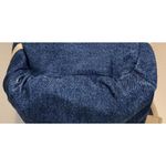 Eddie Bauer  Reversible Canvas Tote Denim/Stripe W/ Faux Suede Trim/Handles Photo 6