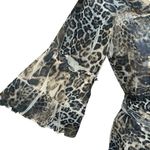 Alberto Makali Semi Sheer Animal Print Rhinestone Belted Top Blouse EUC Small Photo 5