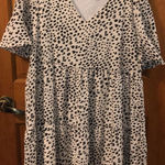 132. Beeson river Stylish Black and cream animal print loose fit dress large Photo 0
