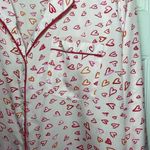 Joie  | Heart Print Button Down Long Sleeve Sleep Shirt Nightgown Sz Small Photo 3