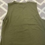 Army green cutoff with V cut out. America flag printed on front. Size M Photo 1