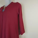 Thyme + Honey  Plum Swing Dress Size L Chest Cutout Wood Accent Long Sleeve Photo 4