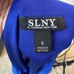 Slny NWOT Womens Blue Sleeveless Pullover Surplice Hi-Low Maxi Dress Size: 6 Photo 8
