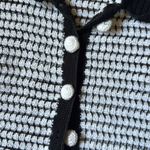 X Revolve Crochet Cropped Cardigan in Black & White Photo 1