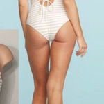 Rachel Pally New  tan and white stripe swimsuit. Photo 0