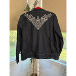 Bob Mackie Women's Dark Blue Jean Jacket XL with Embroidery, Zip Front Photo 1