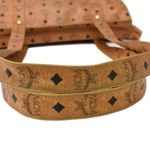 MCM Cognac Vicetos Heritage Top Zipper Closure Shoulder Bag Authentic EUC Photo 8
