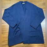 J.Jill Pure Jill Size S Blue Knit Open Cotton Pockets Cardigan Sweater Photo 0