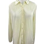 Princess Polly  Yellow Satin Pleated Textured Long Sleeve Blouse Shirt Top Size 4 Photo 0