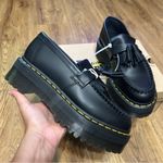 Dr. Martens  Quad black leather platform loafers slip on shoes women’s 7 new Photo 1
