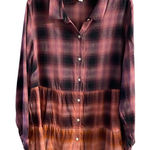 J.Jill flannel button front shirt tunic tiered plaid 2X Photo 0
