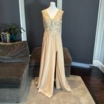 Women’s Chiffon & Lace Appliqué Corset Back Dress Mother of the Bride Size 10 Photo 1