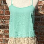 Romeo + Juliet Couture blue and tan lace trimmed blouse / XS / Good condition Photo 0