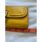 Coach Buckle Leather Wallet Billfold Card Holder Designer Luxury Preppy Yellow Photo 10