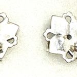 Sterling Silver 925 Mother of Pearl and Marcasite Earrings with Post Photo 3