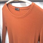 Women’s Casual Long Sleeve Ribbed Crewneck Crop Shirt Size M Photo 1