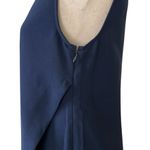 J.Crew  Sleeveless Side Panel Wrap Front With Side Zipper Navy Dress Photo 6