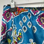 Natori Blue Paisley Satin Wide Leg Pants Womens M Beachy Casual Pull On PJ Size M Photo 2