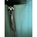 Dagne Dover  Signature Tote Womens Green Leather Laptop Padded Double Handles Zip Photo 2