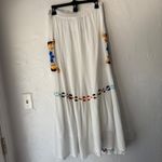 Embroidered Maxi Skirt White Boho Bohemian Cottagecore Festival Long Skirt‎ M Size M Photo 5