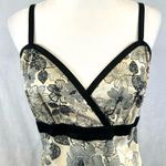 New York And Company  100% cotton tan black & gray floral print midi dress size 10 Photo 1