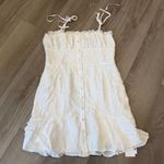 Commense Boho Girly Ruffle Skirt Tight Sling Short Cottage Coastal White Dress L Size L Photo 1