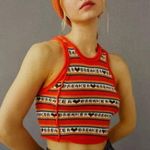 BDG Urban Outfitters Heart Breaker Orange brown knit cropped vest top, size XS Photo 0