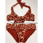 Robin Piccone New.  burnt orange floral bikini set. Small. M-top/S-bottom. Retail Photo 8