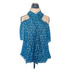 ALC Frank A.L.C Blouse Sz 0 Cold Shoulder Boho Silk Festival Coastal Cowgirl Retro Y2k Photo 1