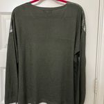 Tempo Paris  Shimmering Silver Long Sleeve Sweater Size M / L Photo 2