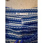 ZARA Knit Blue and White Striped Women's Skort Sz M Photo 3