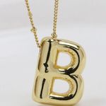 Bubble Balloon Letter B Initial Necklace Gold Photo 0