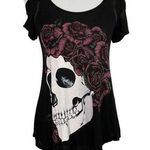 Lauren Moshi Sample Flaws Skull Crown Cold Shoulder Top XS Photo 0