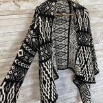 W by Worth Womens PS Cardigan Sweater Wool Blend Open Front Aztec Black & White Size undefined Photo 2