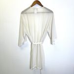 Vintage Expressions by California Dynasty Lace Trim Chiffon Robe Cream‎ Size M Size M Photo 6