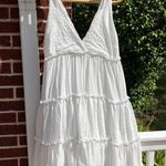 Lulus  One to Remember White Tie-Strap Tiered Babydoll Dress Women's Medium Photo 2