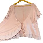 Free People  Knot Me Tie Front Cropped Shirt Womens LG Ballet Flutter Feminine Photo 1