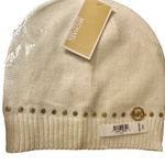 Michael Kors NWT Disk Stud Beanie Cream Photo 3