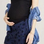 NWT Hatch Renata Maternity Shorts Navy Blue Floral Eyelet Size 3 L/XL Photo 0