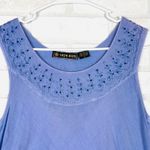 Raya Sun  Blue Ombre Boho Sleeveless Tunic Top with‎ Embellished Detail Size L Photo 11