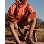 Free People Movement Lead The Pack Neon Coral Combo Pullover Fleece Jacket Photo 0