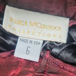 Jessica McClintock  Maxi A-Line Bustled Skirt Maroon Red 6 Photo 1