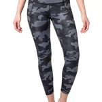 Yogalicious Yogalicous Camo Black Gray Pockets 7/8 Length High Rise Leggings Size Medium Photo 1