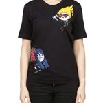 Love moschino Rare Womens Size 4 Black Graphic Embroidered Tee Photo 1