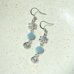 Handmade retro vintage fairy boho funky hippie style spiral flower dangle earrings🌀🌱 Photo 3