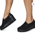 Cordani Amaya Black Suede Size 39 US 8.5 Slip On Wedge Loafer Lug Sole Photo 0