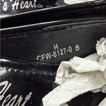 Helens Heart Wedge Sandal Womens 8 Black Open Toe Sparkle Bling Crystal Bow Glam Photo 13