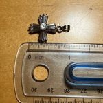 Small Light Pink CZ Cross Silver Pendant Photo 11