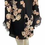 ASTR The Label Women’s Medium Belle Sleeve Floral Flower Print Black Mini Dress Photo 6